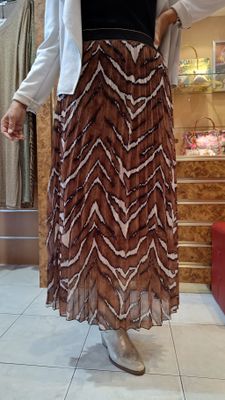 Jupe plissée motif animalier