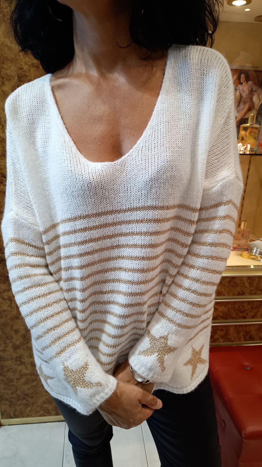 Pull Étoile blanc