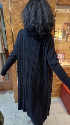 Gilet long torsadé noir