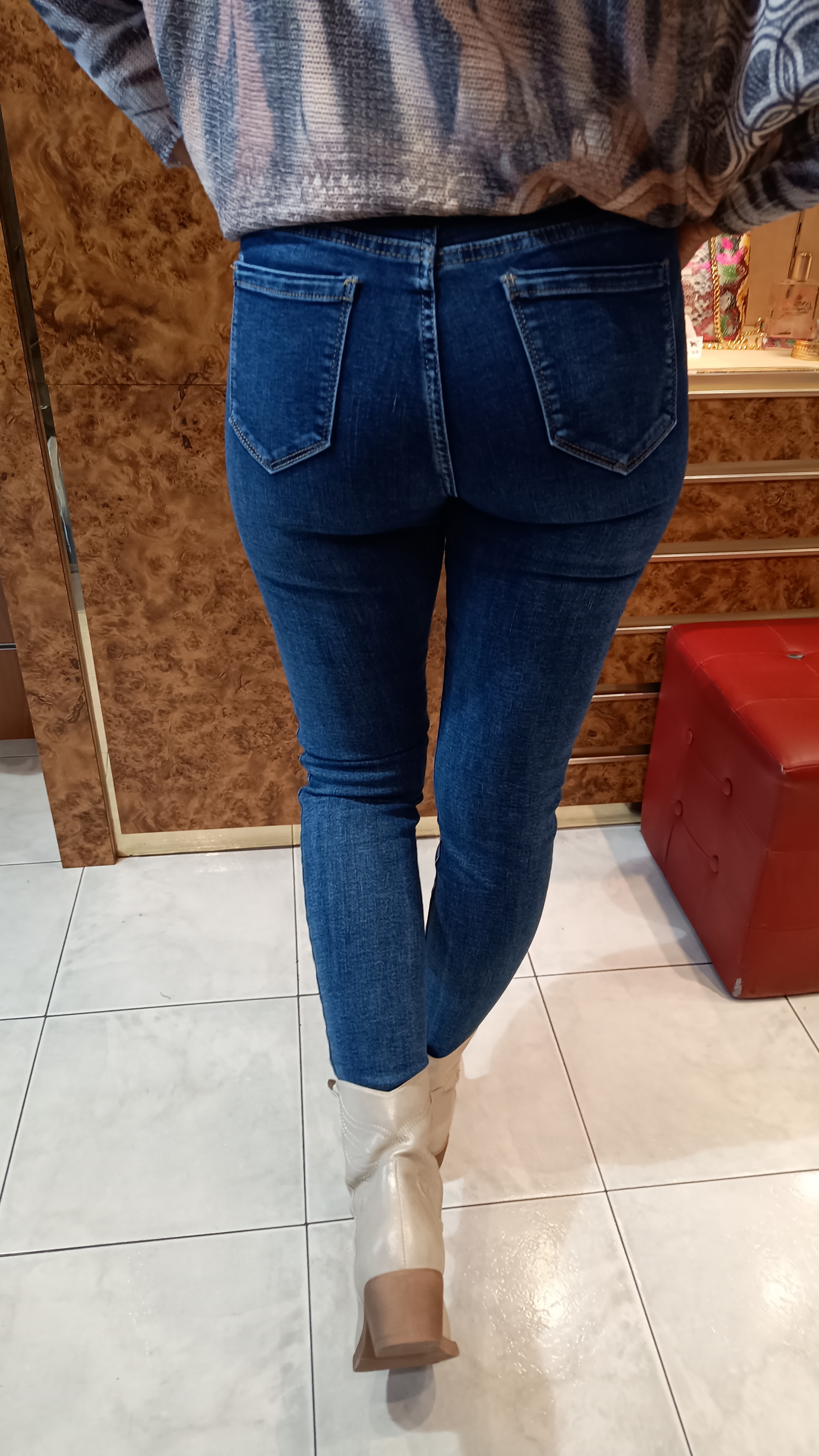 Jean slim bleu foncé 