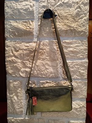 Pochette cuir vert olive 