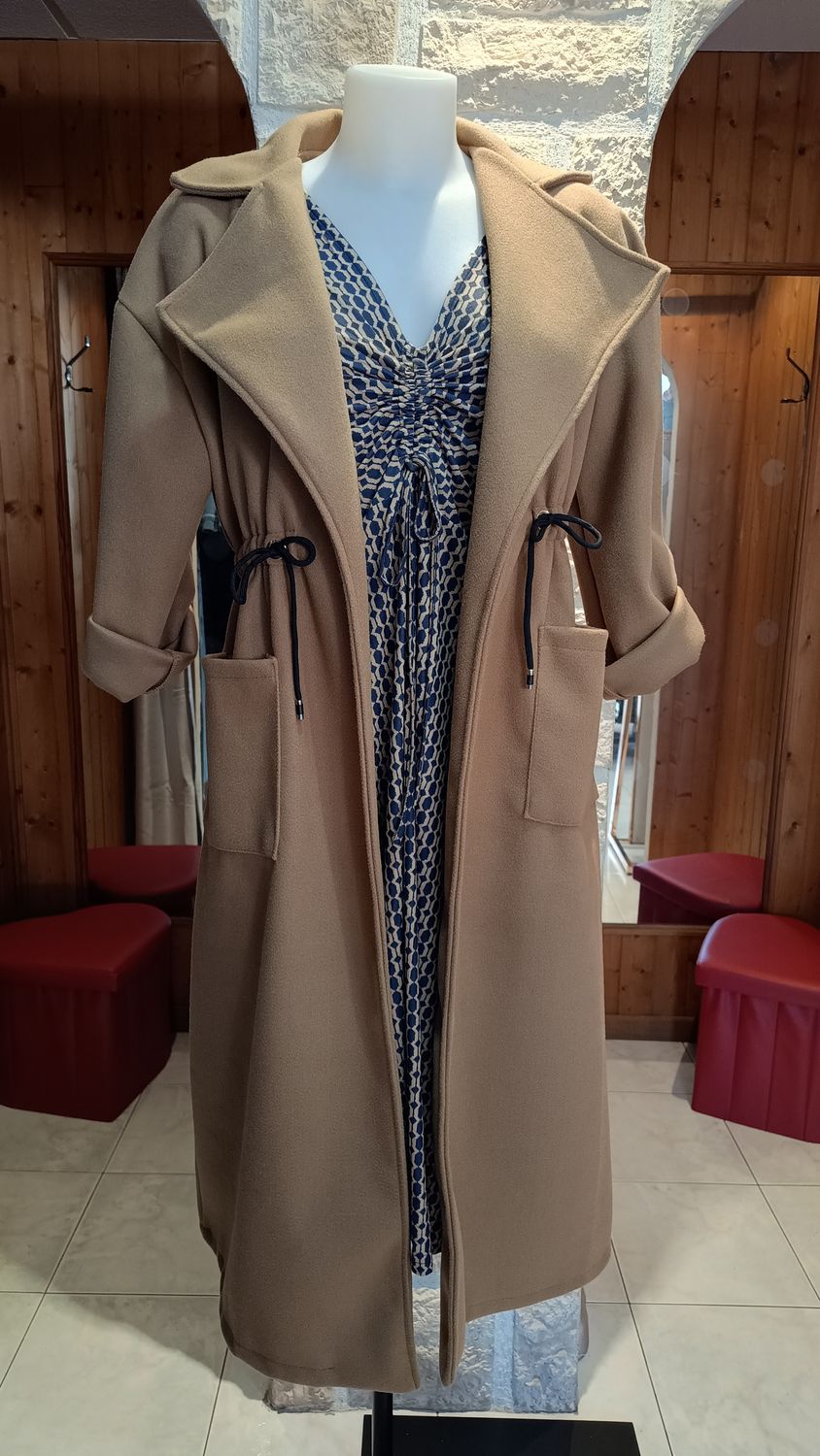 Manteau long Corinne camel