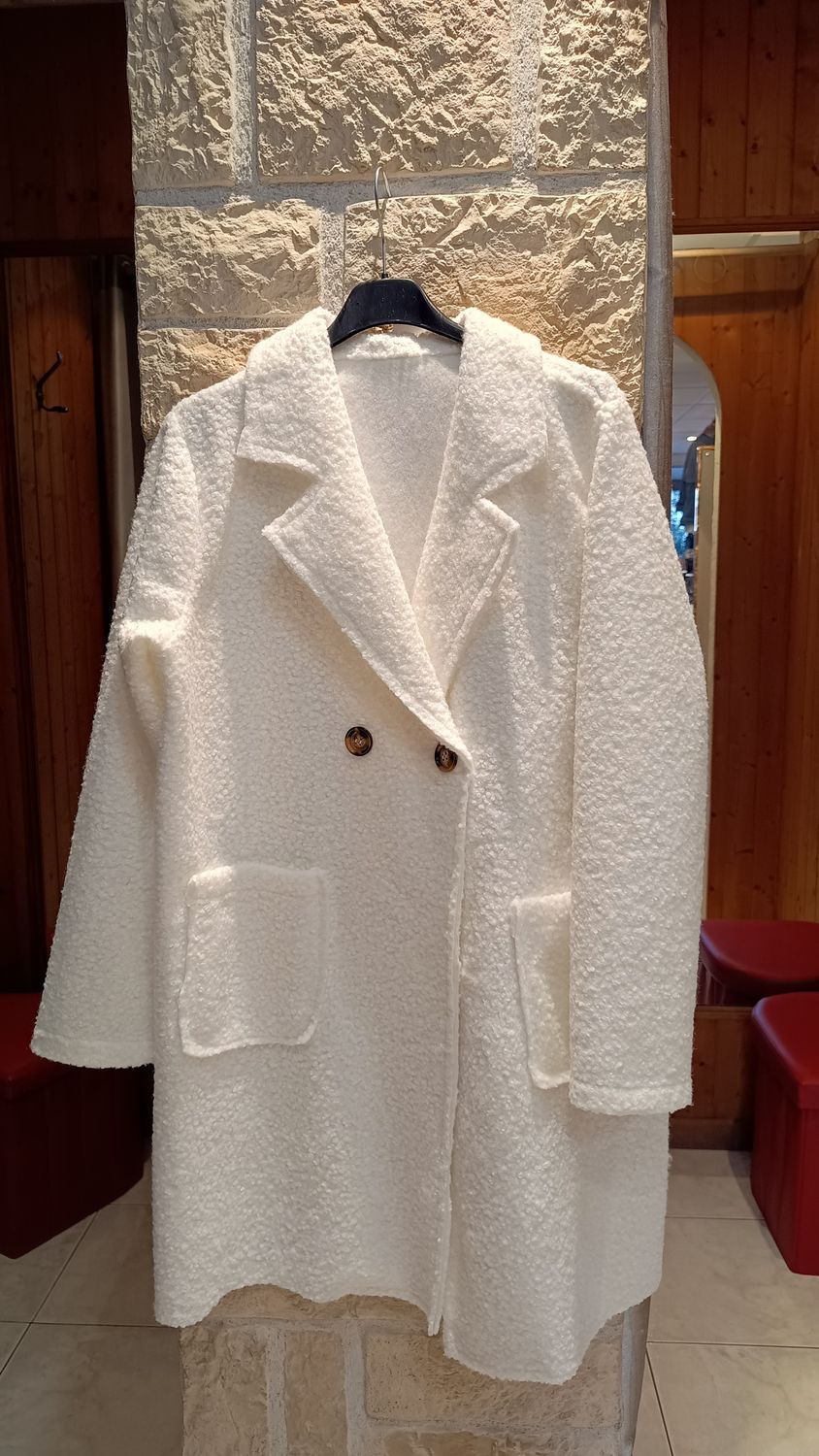 Manteau bouclette blanc