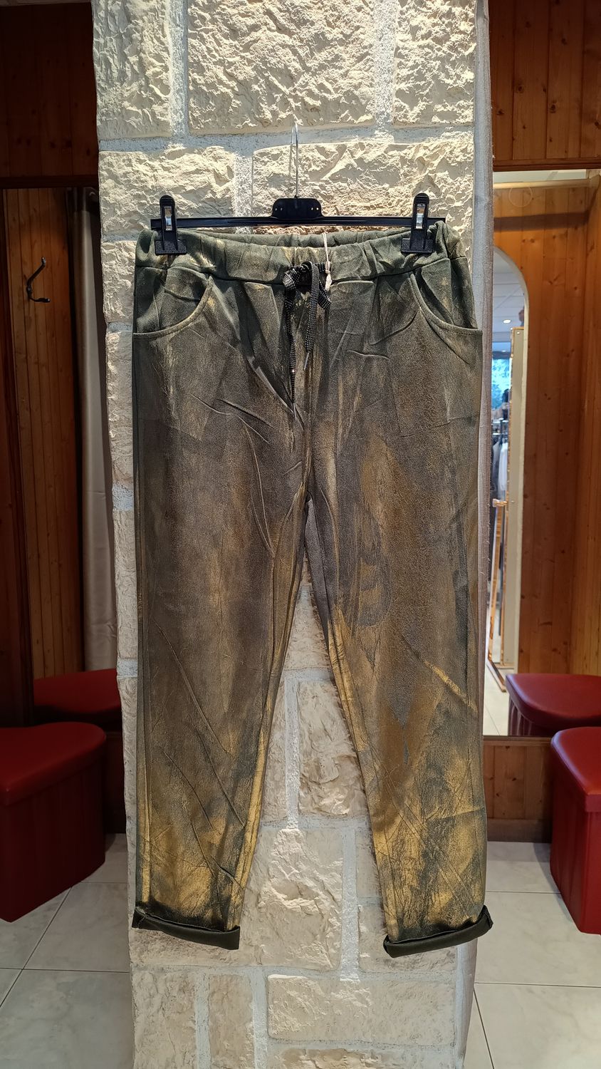 Jogger brillant kaki