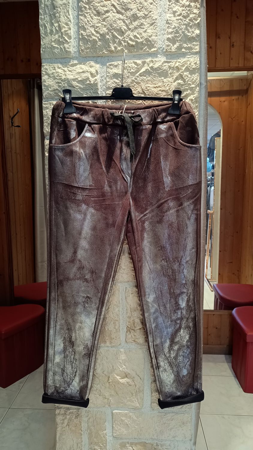 Jogger brillant chocolat 