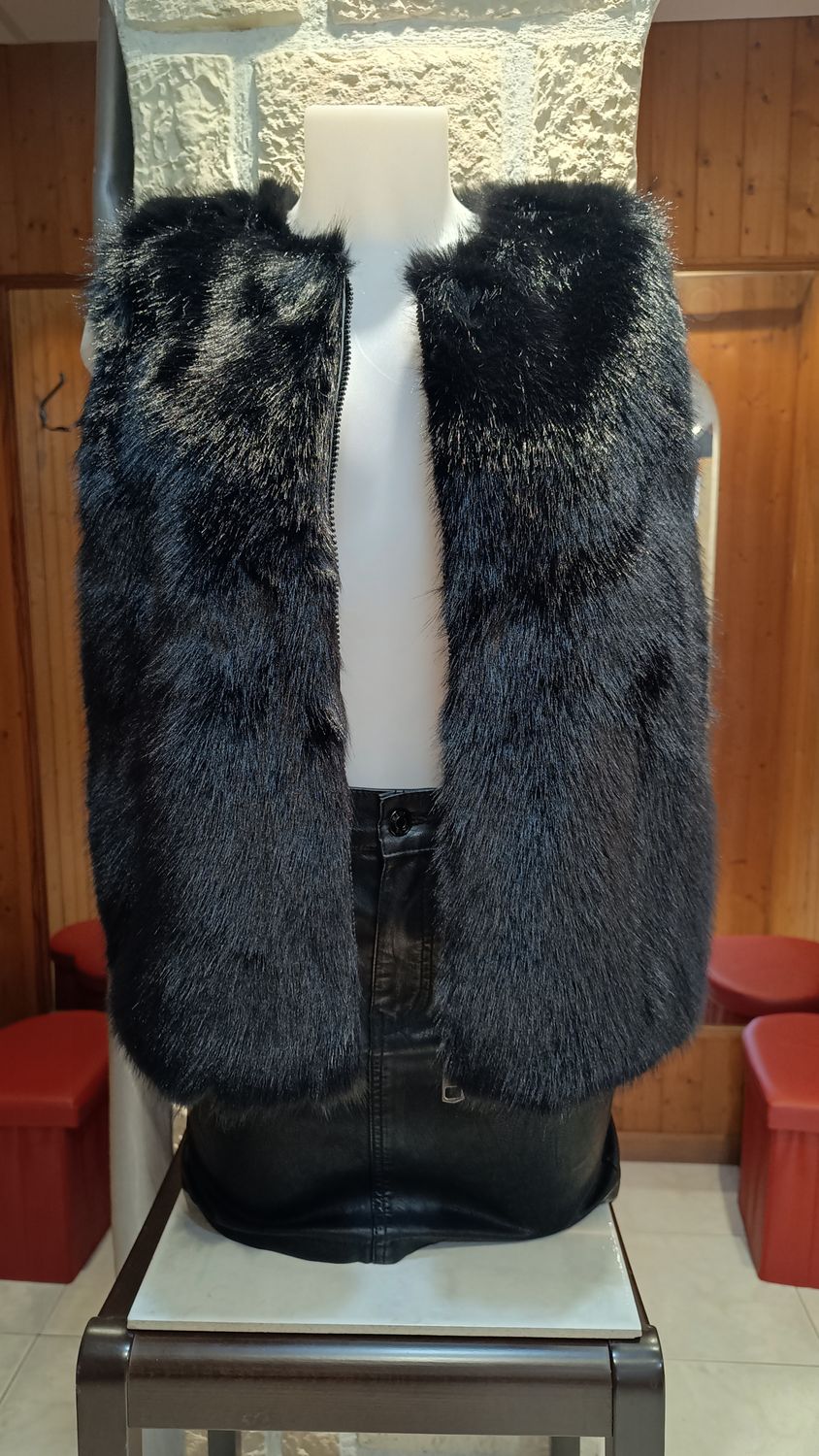 Gilet fourrure noir 