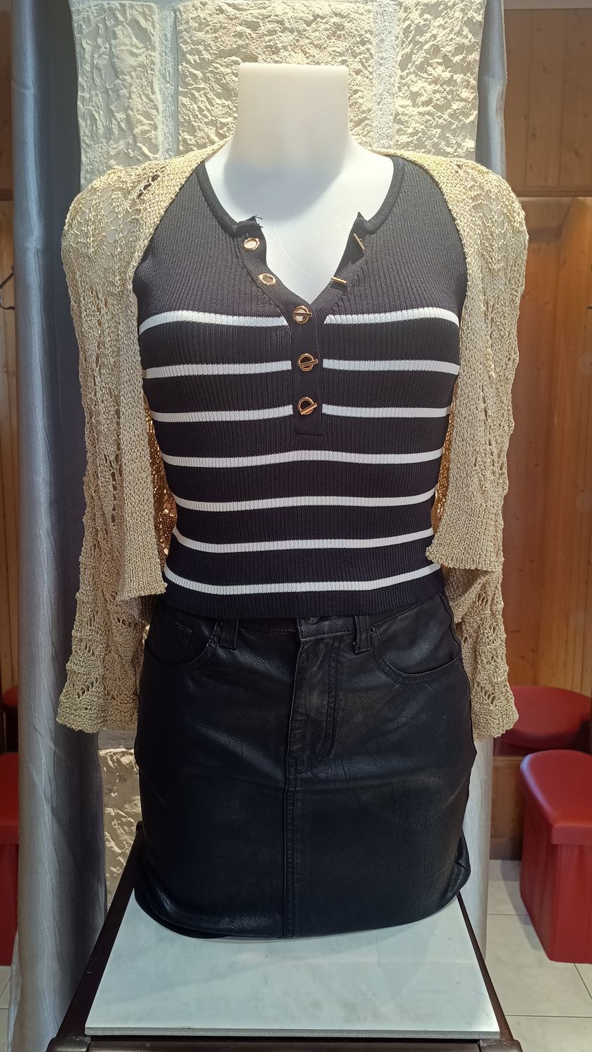 Boléro maille doré lurex