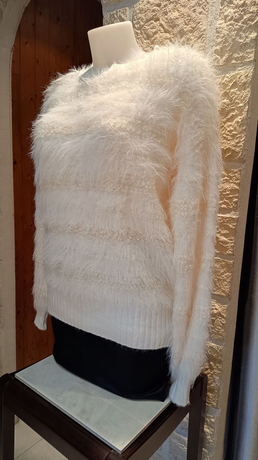 Pull douillet blanc cassé 