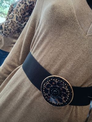 Ceinture élastique bijou noir 