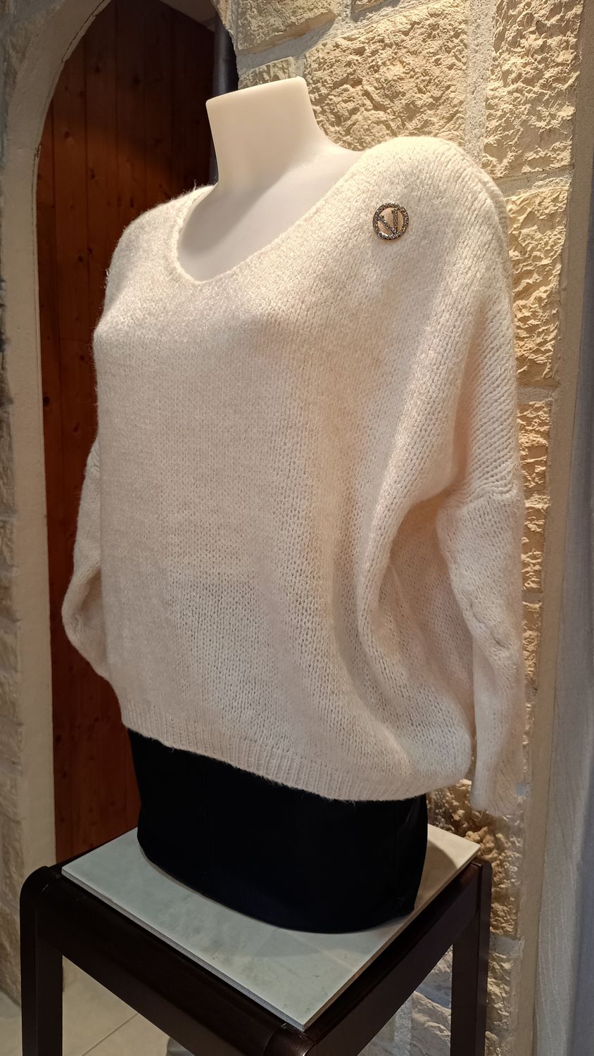 Pull oversize beige 