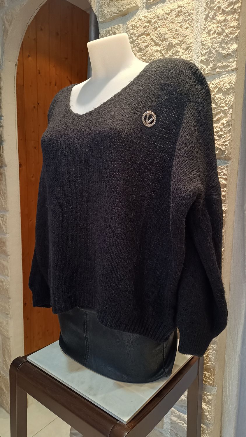 Pull oversize noir