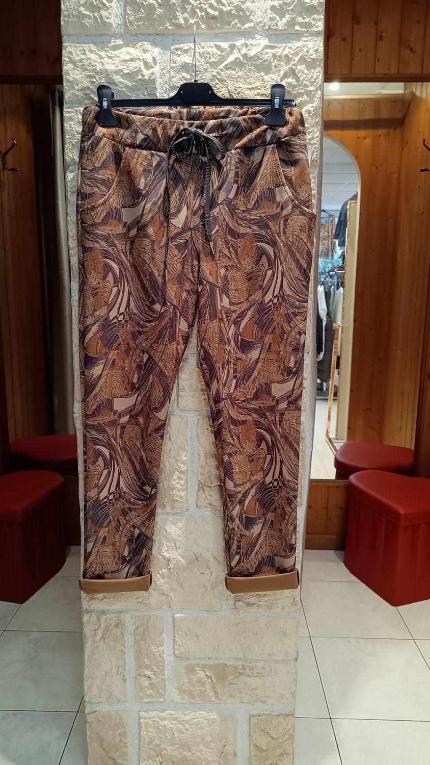 Pantalon imprimé camel