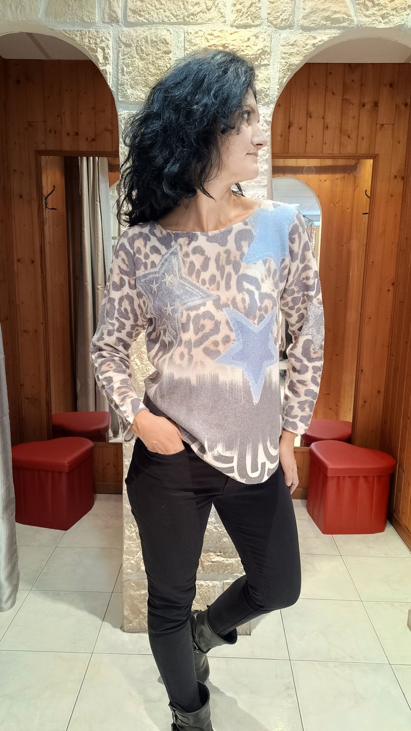 Pull fantaisie étoile 