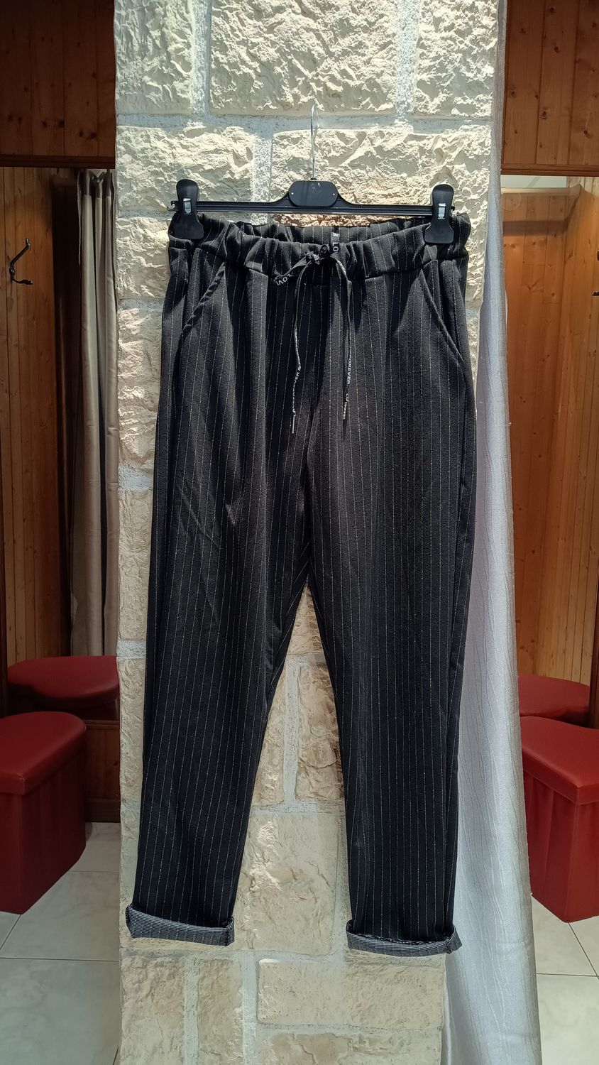 Pantalon rayures noir 