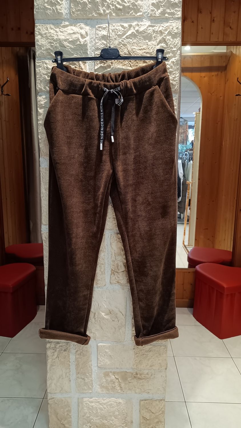 Jogger velours choco
