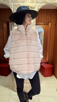 Veste fausse fourrure écru grande taille 