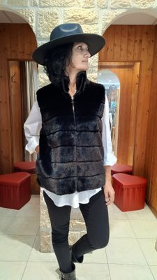 Veste fausse fourrure noir grande taille