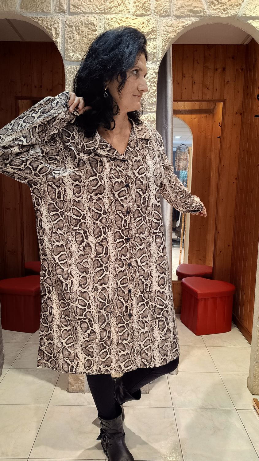 Robe chemise reptile 