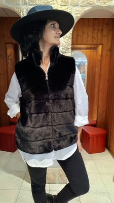 Veste fausse fourrure noir grande taille 