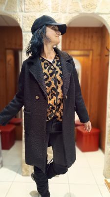 Manteau bouclette noir