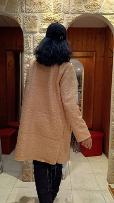 Manteau bouclette camel
