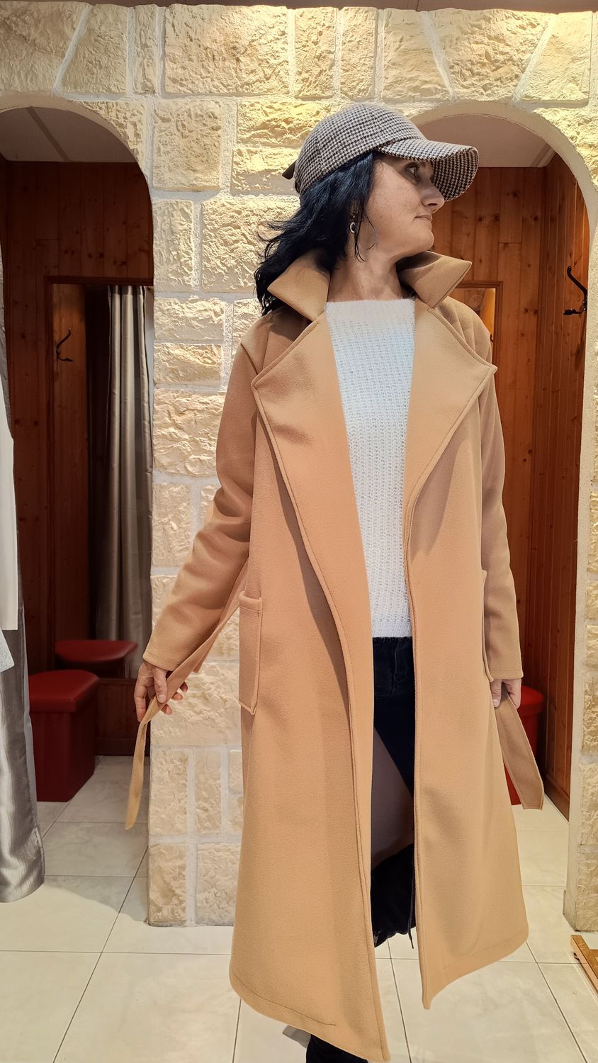 Manteau long camel