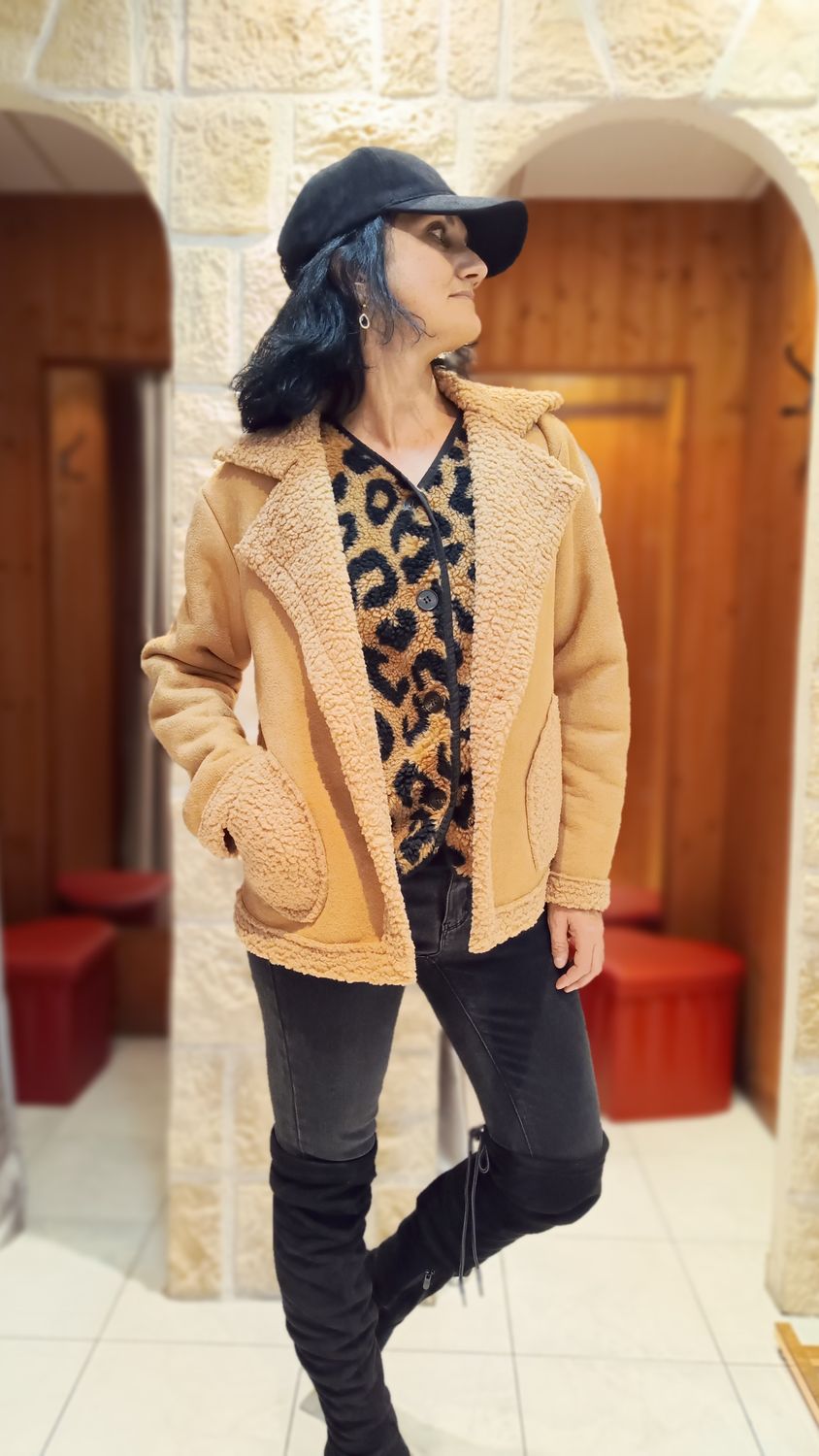 Blouson Teddy camel