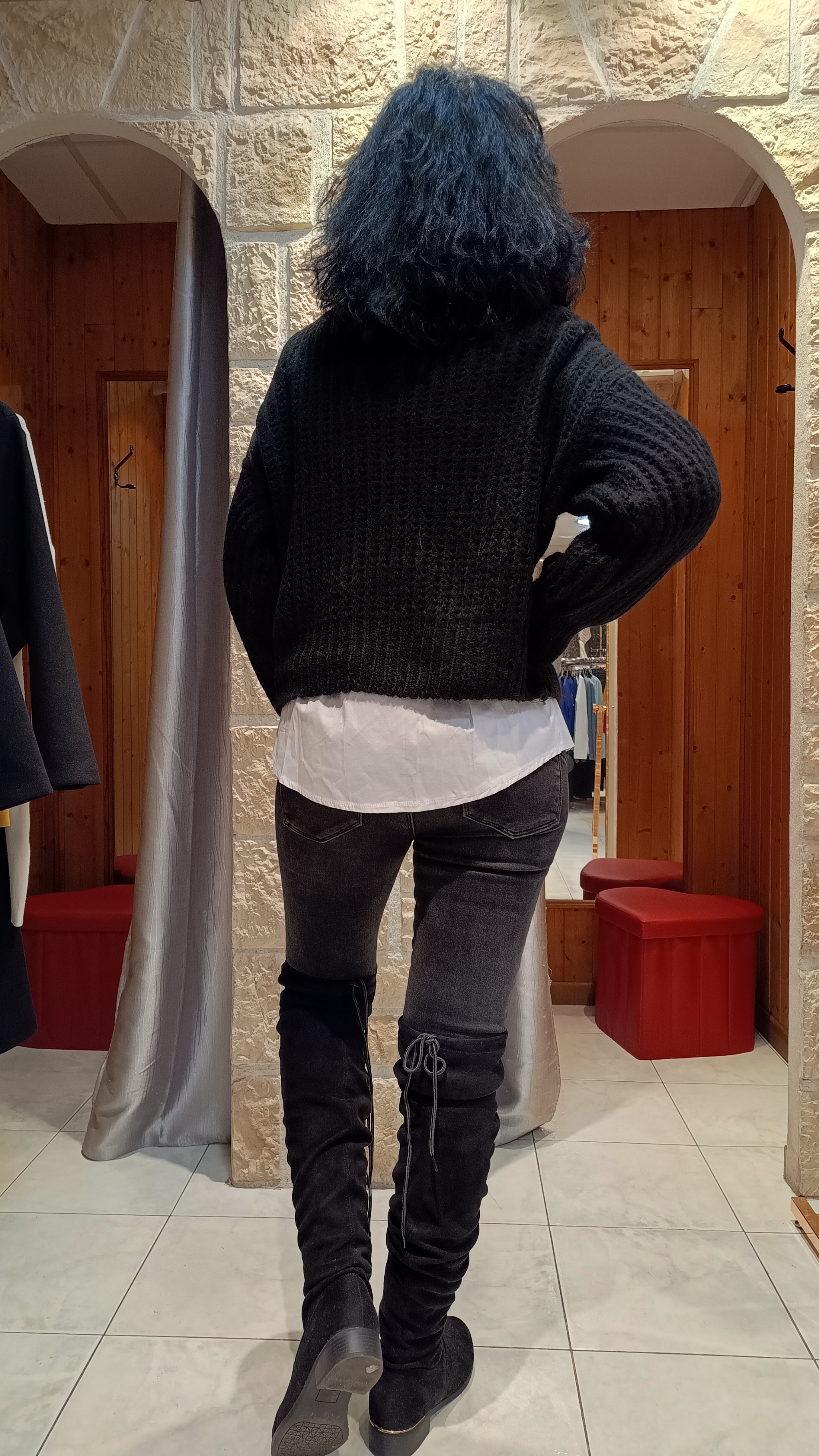 Pull Debora ajouré noir