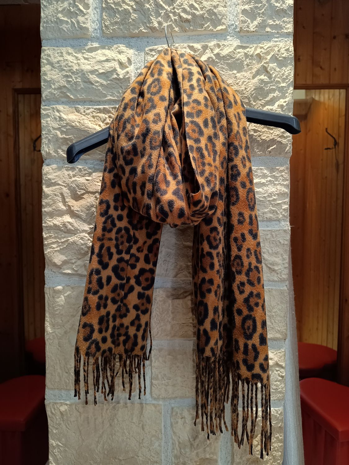 Écharpe Léopard camel