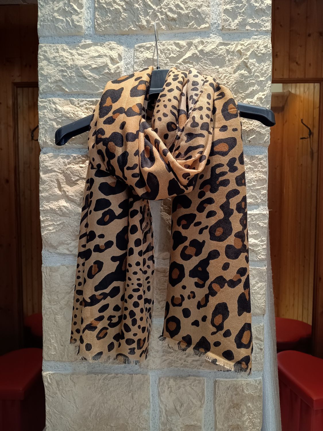 Foulard imprimé Léo camel
