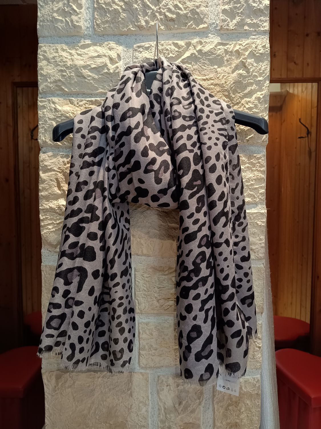 Foulard imprimé Léo gris 