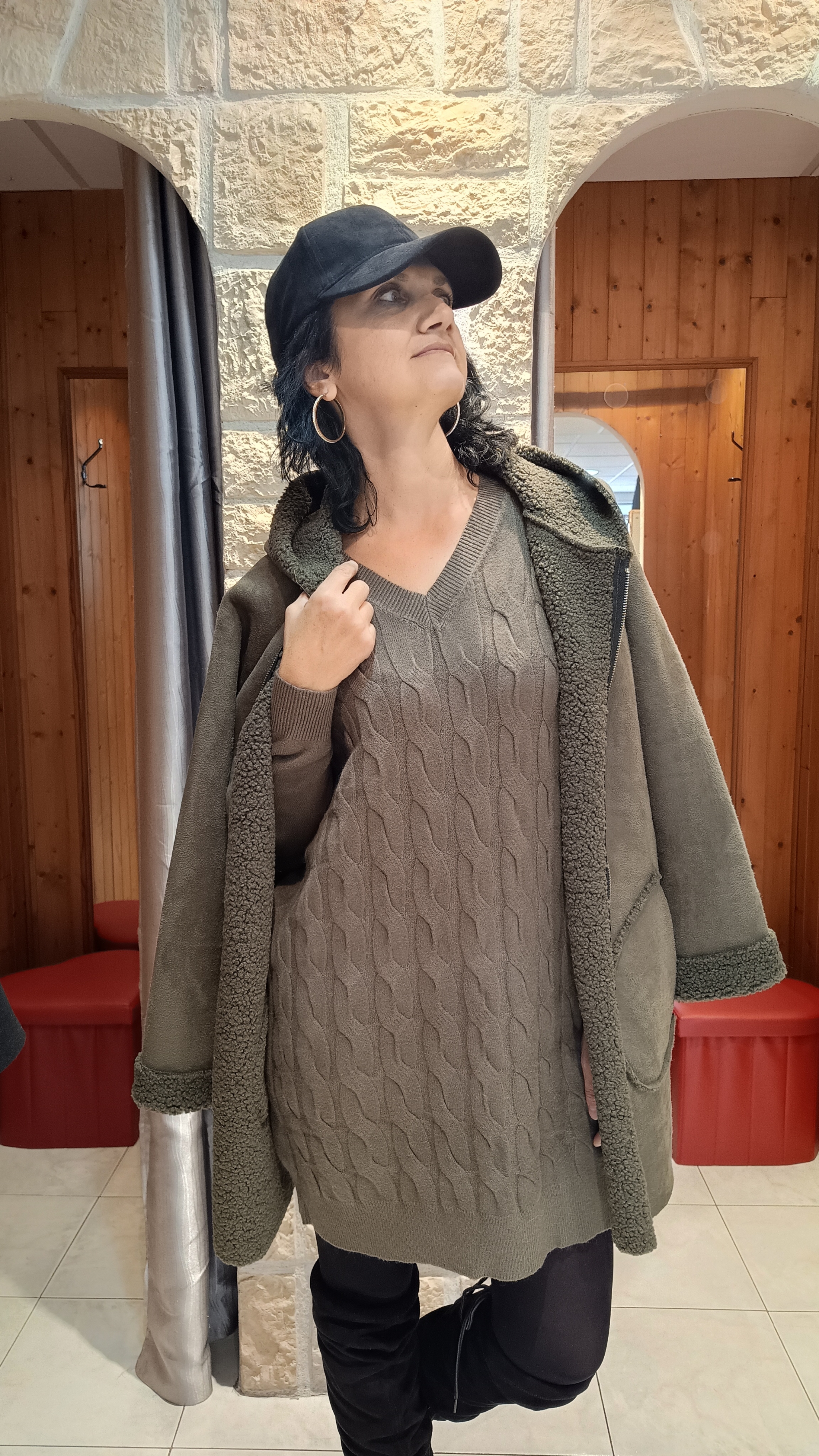 Robe pull torsades  kaki