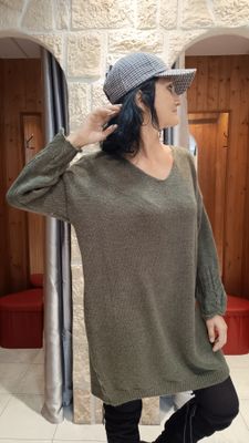 Robe maille Naty kaki
