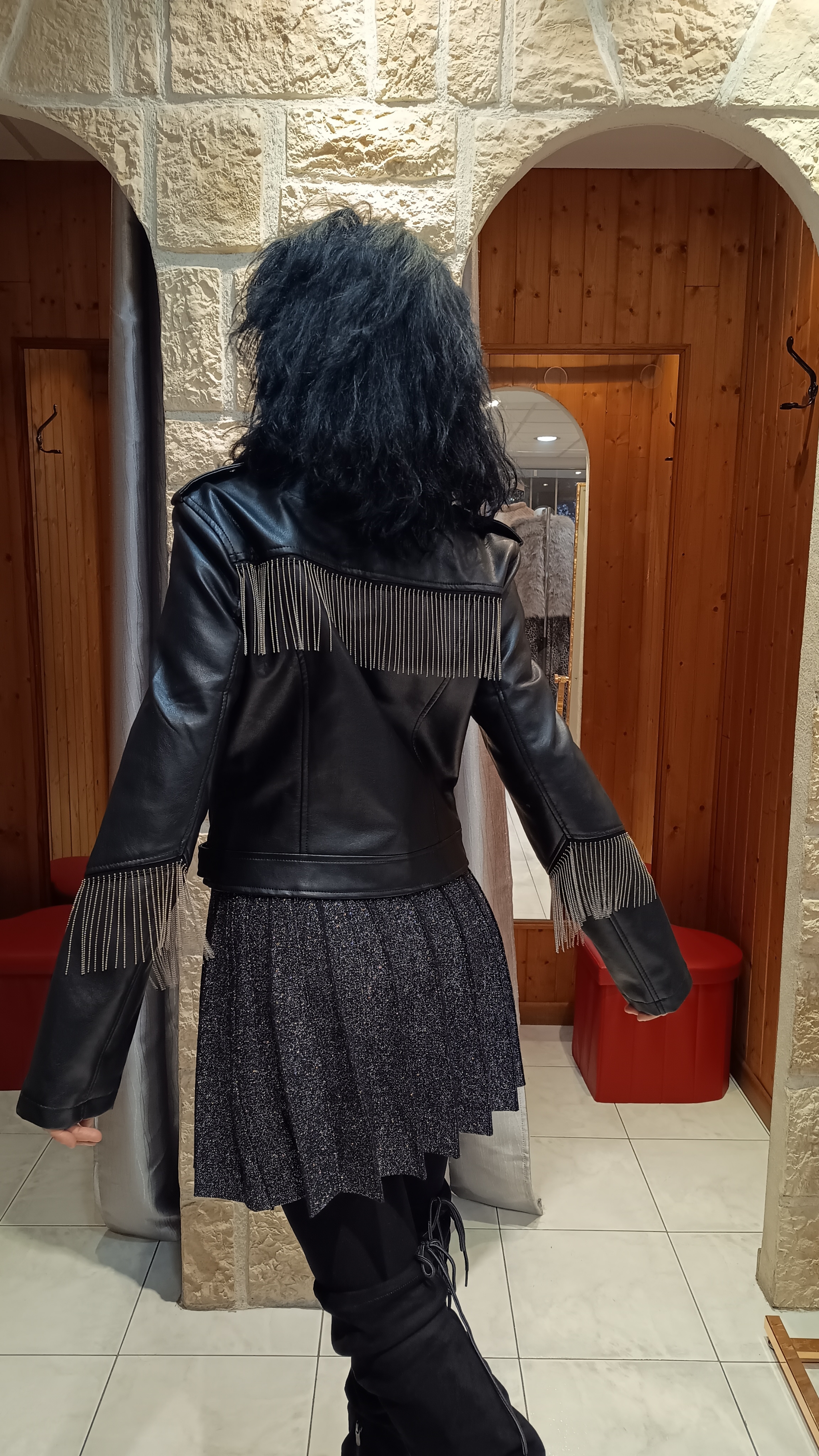 Perfecto franges noir