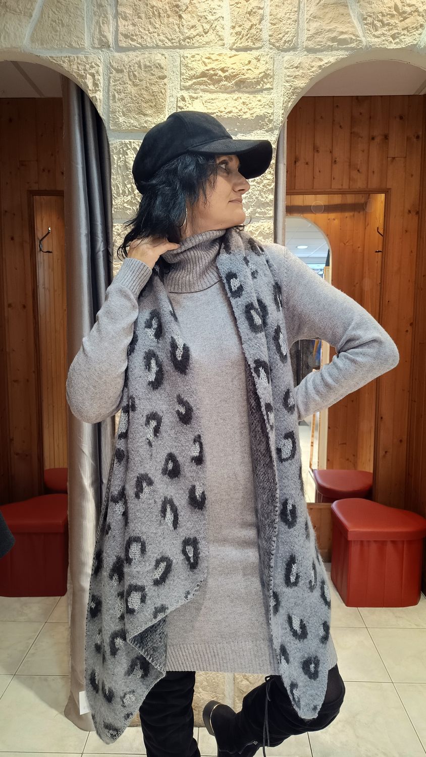 Étole Léo lurex gris 