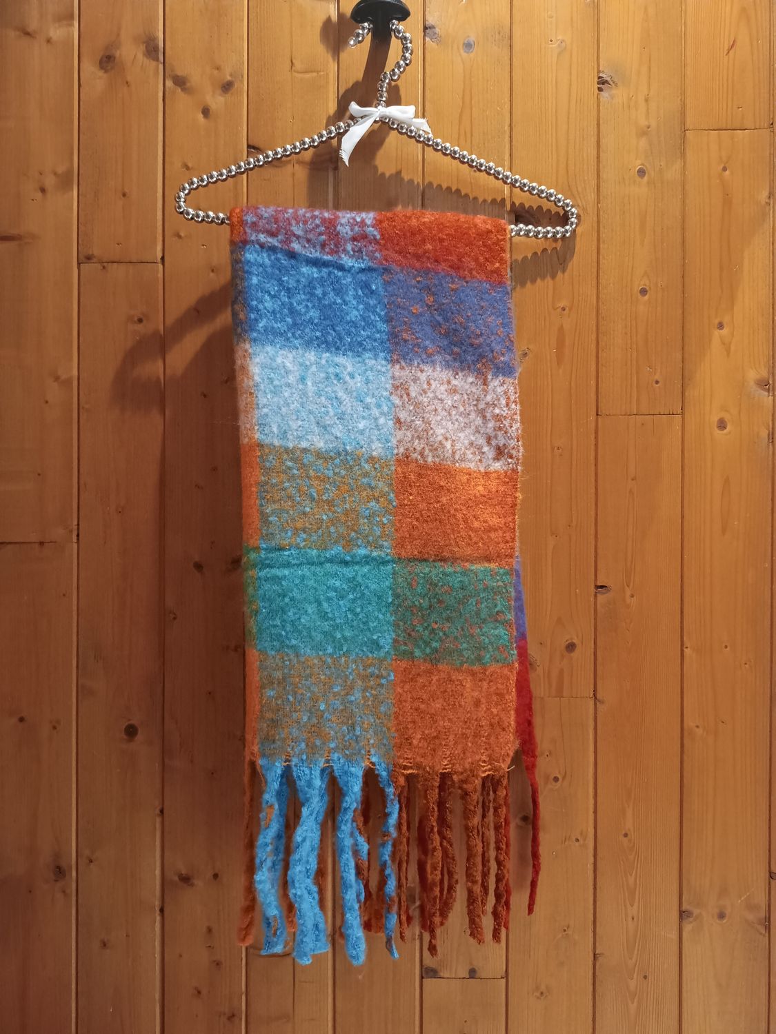 Écharpe carreaux multicolore 