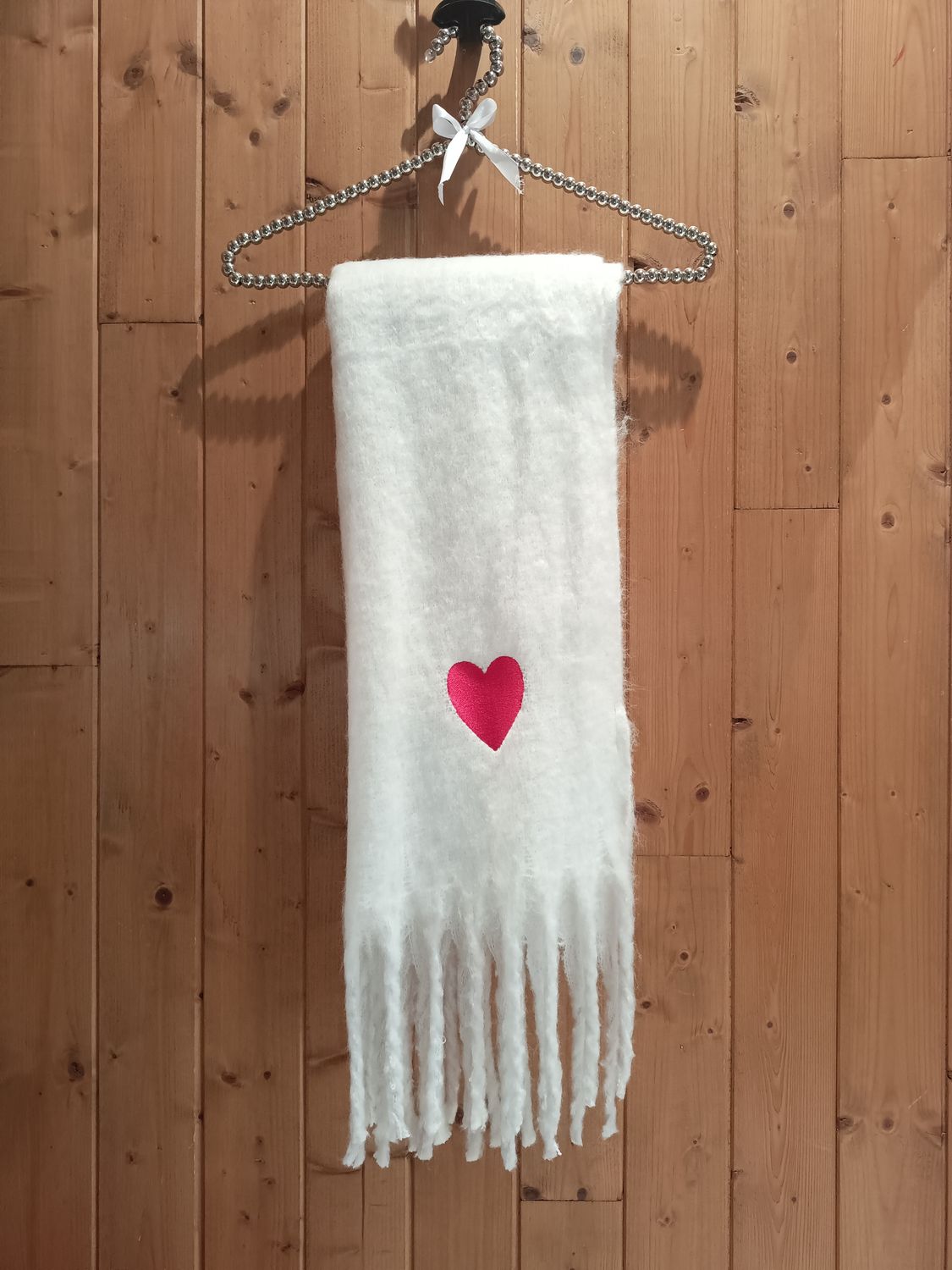 Écharpe Coeur blanc 