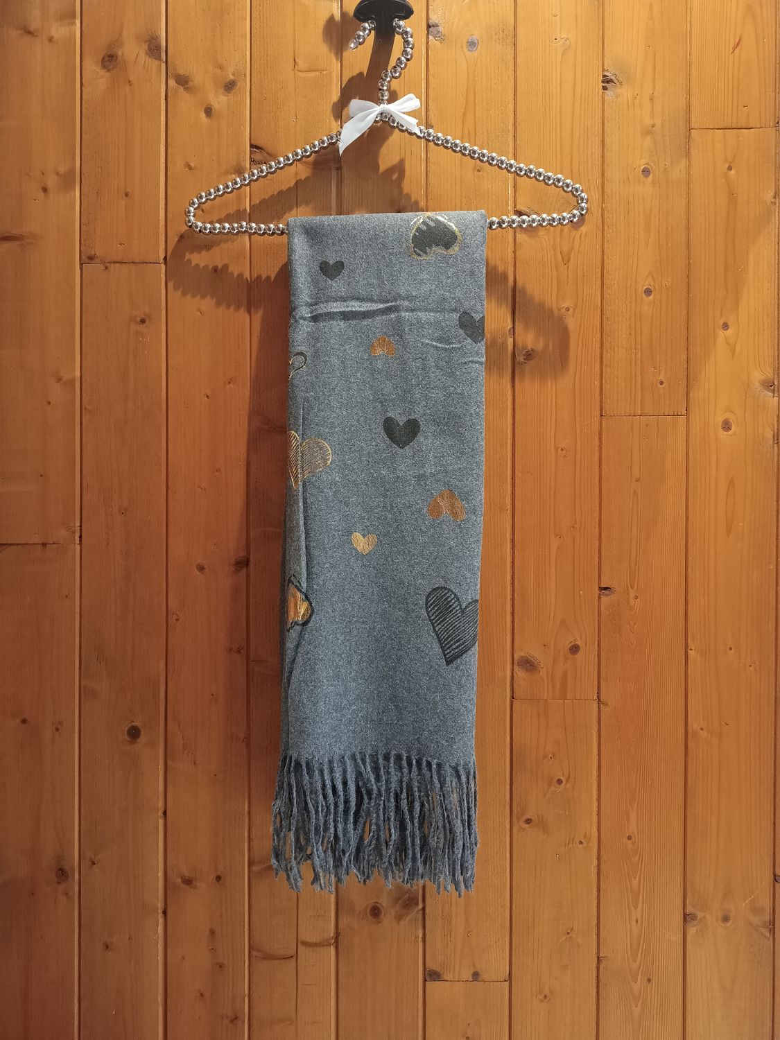 Écharpe Petit coeur gris 