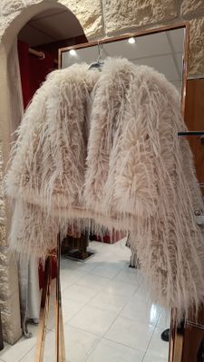 Veste fourrure poils longs beige Veste fourrure poils longs beige