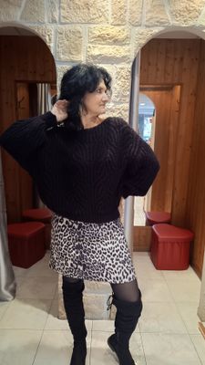 Jupe mini panthère noir et blanc