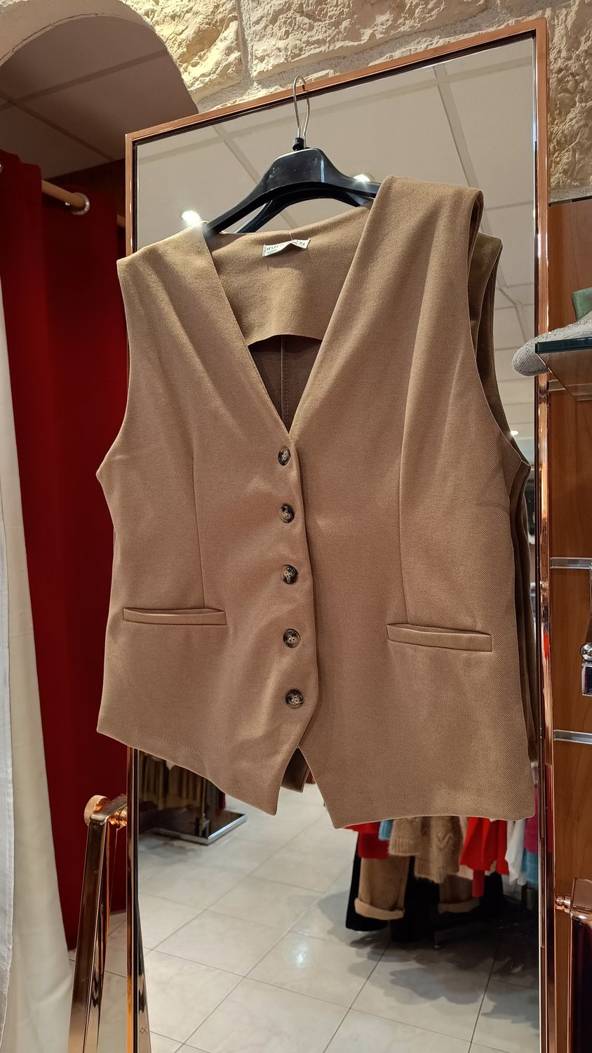 Gilet tailleur camel