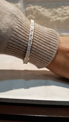Bracelet jonc brillant blanc 