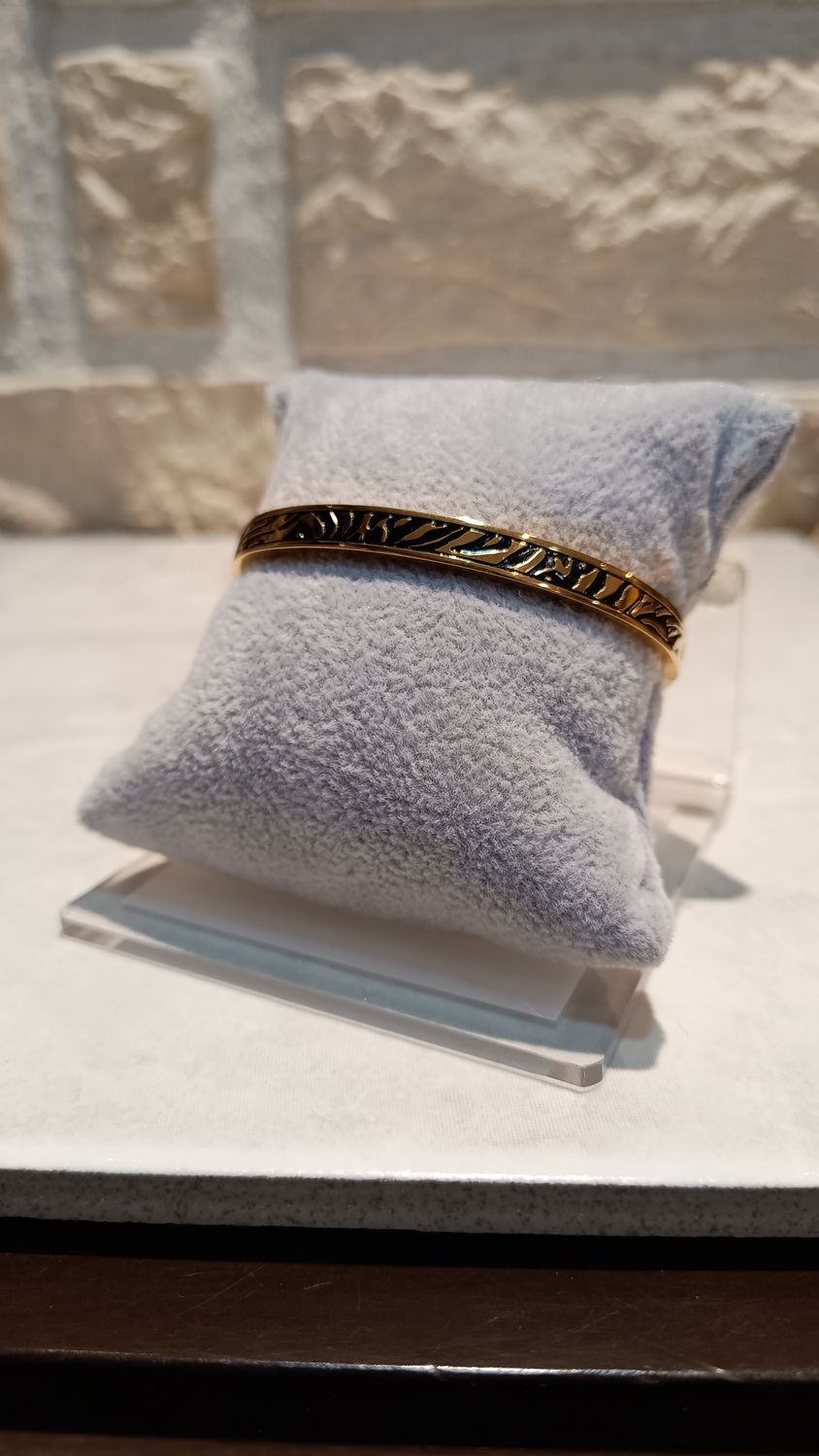 Bracelet jonc zèbre noir