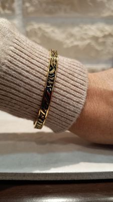 Bracelet jonc zèbre noir