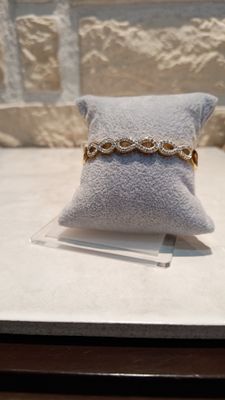 Bracelet Infini strass doré 