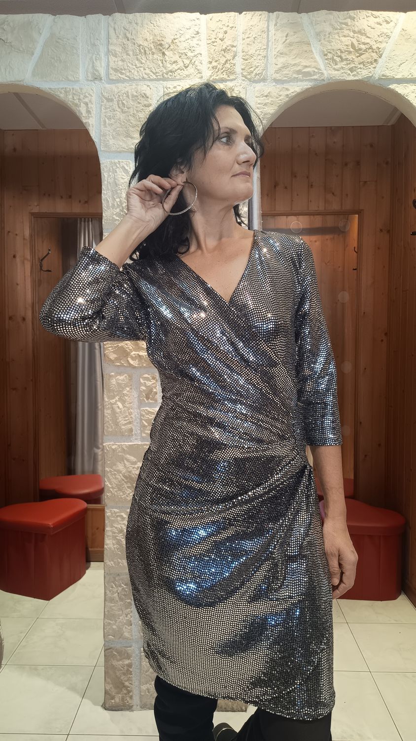 Robe soirée disco argent Robe soirée disco argent