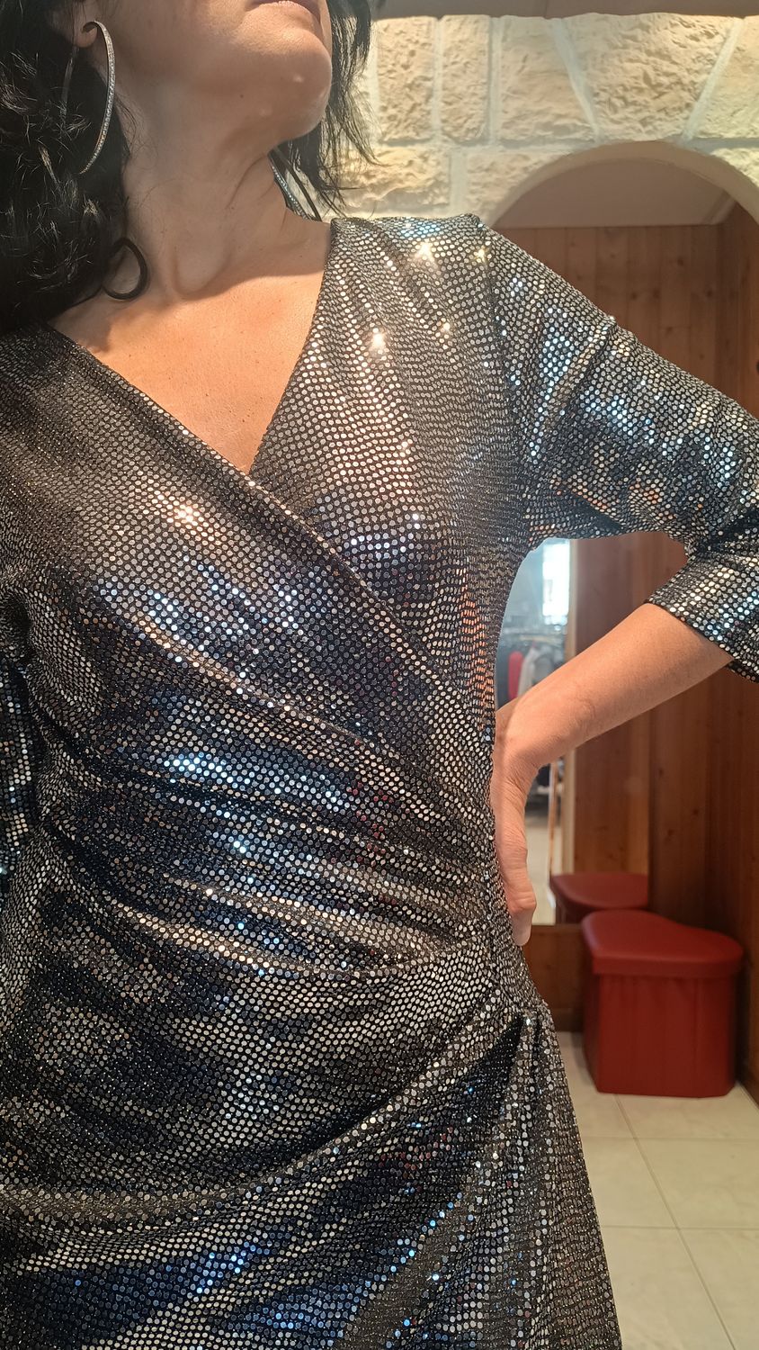 Robe soirée disco argent