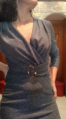 Robe pailleté cache coeur gris argenté