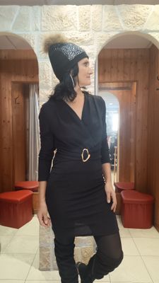 Robe pailleté cache coeur noir