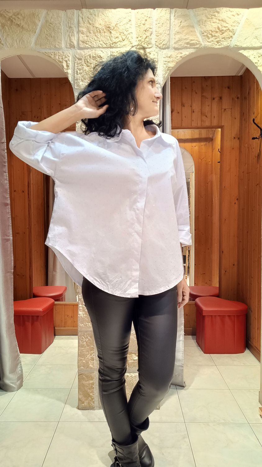 Chemise strass blanc 